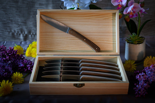 Coffret de 6 Couteaux de Table - Noyer